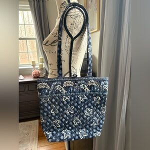 Vera Bradley Navy Floral Quilted Tote